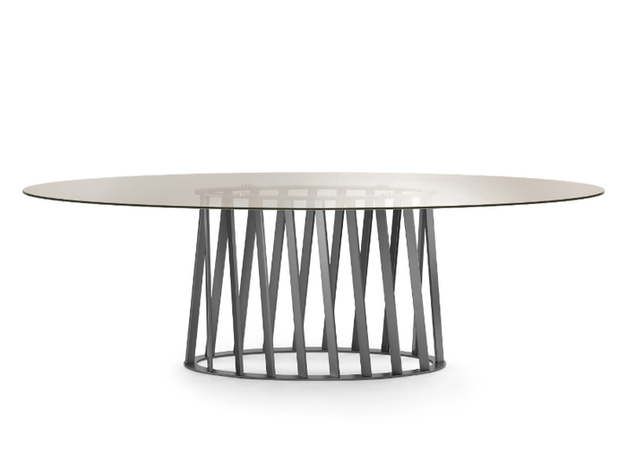 COSMO - Tempered glass dining table _ Pacini & Cappellini